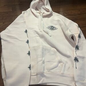 Billabong Light Pink Hoodie with Palm Tree Design